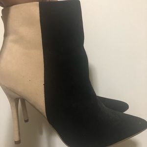 Just fab booties slightly used suede tan and black